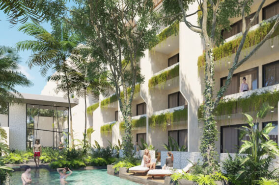 Apartment with private pool, lock-off, pre-construction, Region 15, Tulum.