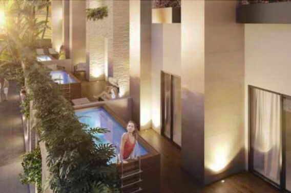 Apartment with private pool, ground floor, kitchen with breakfast bar, 2 pools in common area, for sale, Fifth Avenue, Huatulco.