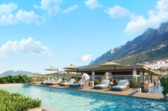 Condo with pool, golf simulator, and panoramic terraces, for sale