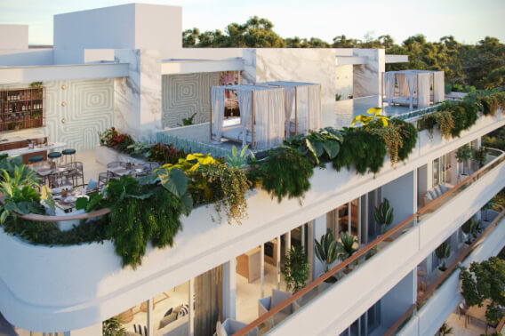 Condo with pool and garden, pet area, cigar lounge, coworking gym and more for sale Merida Norte