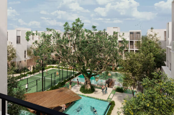 Apartment with pool and private terrace for sale, Temoz&oacute;n Norte, M&eacute;rida