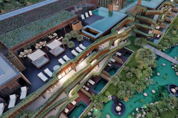 Condo with common areas surrounded by nature, near the beach in Tulum, for sale.