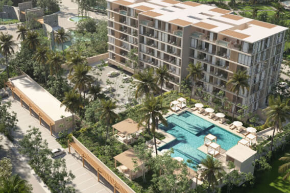 Apartment with Clubhouse, pool, pre-sale, Centro Maya, Playa del Carmen.