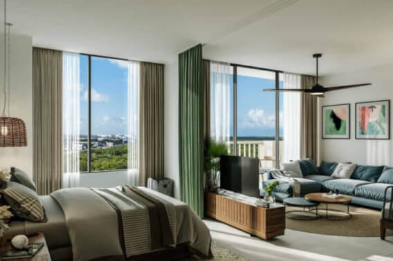 Condo with cinema, jacuzzi, pool overlooking the lagoon, yoga for sale Cancun.