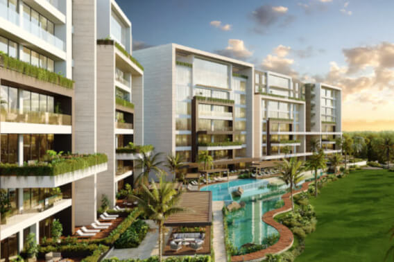 Apartment with service room and amenities in gated community with a golf course at Yucatan Country Club.