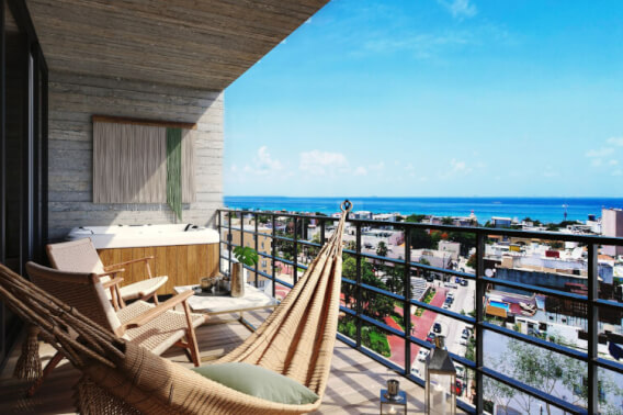 Condo with jacuzzi, ocean view amenities, for sale Downtown, Playa del Carmen