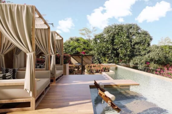 Condo with garden, private pool, gym, infinity pool, Aldea Zama, sale. Tulum.