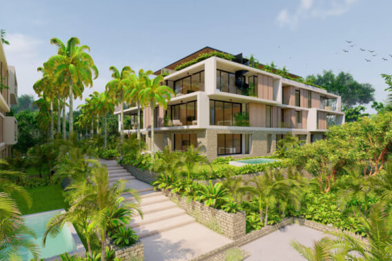 Apartment with garden,&nbsp; pool, terraces, grill for sale, Playacar, Playa del Carmen