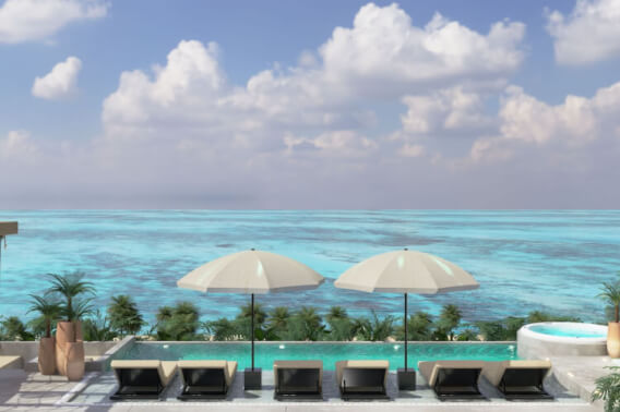 Condo with shared ocean-view rooftop, close to 5Th Ave. Colosio, Playa del Carmen