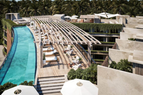 Apartment with common Rooftop and Pool, for Sale, Aldea Zama, Tulum