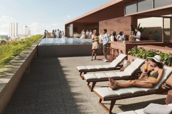 Apartment with lock off system,  infinity pool, pet spa, cowork, gym, pre-construction, on Nader Avenue, Cancun, for sale.