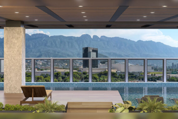 Departamento con terraza privada, alberca y game room, en venta