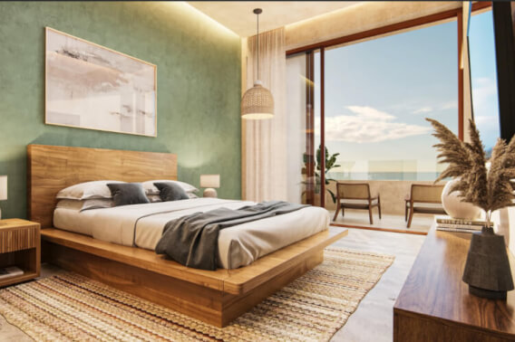 Apartment with private terrace, for sale, beachfront, Puerto Morelos.