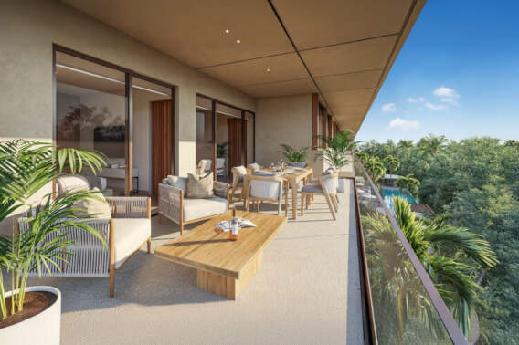 Departamento con terraza privada, family lounge, alberca, elevadores, en venta&nbsp;