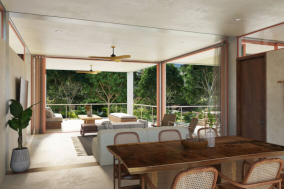 Condominium, full wall windows with green views, surrounded by trees, concierge, children area, yoga, gym, 958 m2 pool, and more amenities