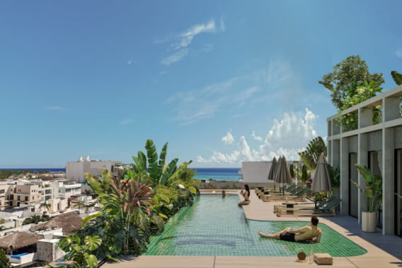 Apartment with ocean view from rooftop for sale, Centro, Playa del Carmen