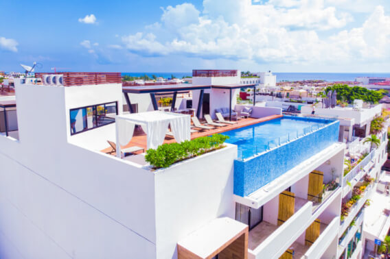 Furnished 1-bedroom apartment steps from Fifth Avenue, 550 meters from Mamitas beach for sale Pura Playa, Playa del Carmen