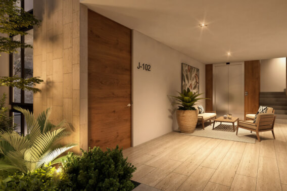 Apartment with two terraces, garden, concierge and driver, clubhouse, and exclusive amenities, pre-construction for sale in M&eacute;rida.