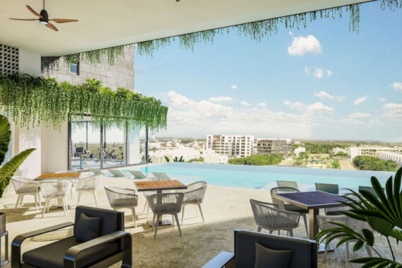 Apartment in gated community with amenities: 7,500 m2 of parks, sports courts, outdoor gym, bike path and more in La Arbolada, Cancun