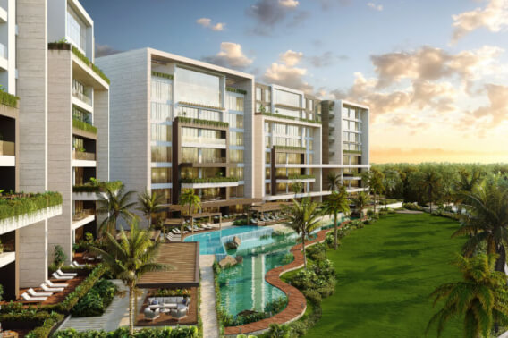 Departamento en venta con vista al campo de golf y lago, en Yucatan Country Club, venta M&eacute;rida.