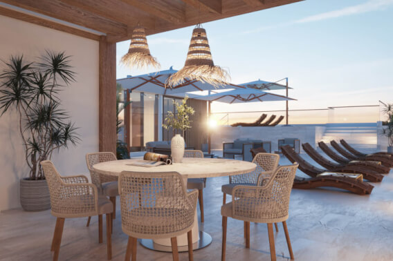 Apartment for sale with terrace, pool, and gym, Puerto Cancun, Cancun.