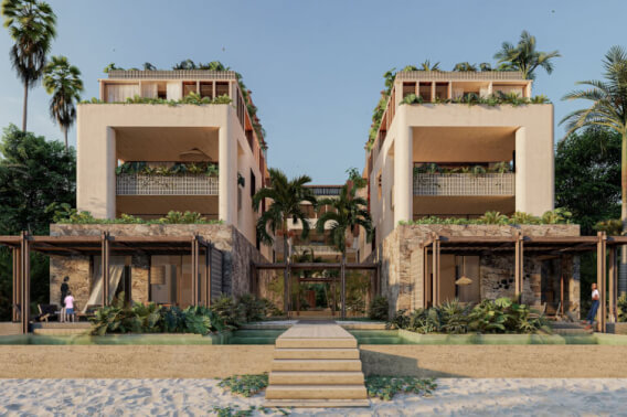 Oceanfront apartment, private pool, terrace, lock off, pre-sale Tulum.