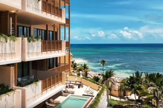 Oceanfront apartment with private pool, 842 m2, luxury condo with amenities, pre-construction, for sale Corasol Playa del Carmen