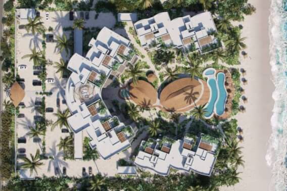 Sea side condo with ocean view pool, for sale in San Crisanto, Yucatan