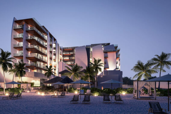Oceanfront apartment with large terrace, pre-sale Playa del Carmen.