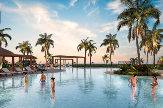 Oceanfront ground-floor condo with pool for sale, Chuburn&aacute;, Yucat&aacute;n