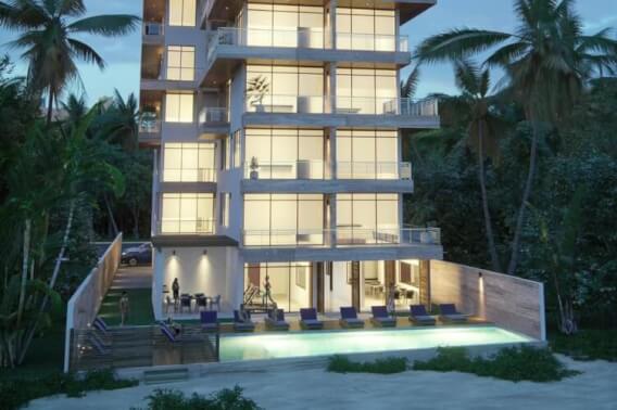 Beachfront condo for sale in pre-construction, Puerto Morelos.