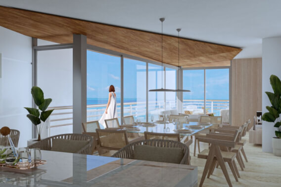 Oceanfront apartment with rooftop, pool, pre-sale Playa del Carmen.