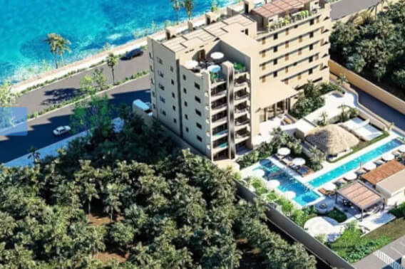 Ocean view apartment, hotel amenities for sale Cozumel South Hotel Zone