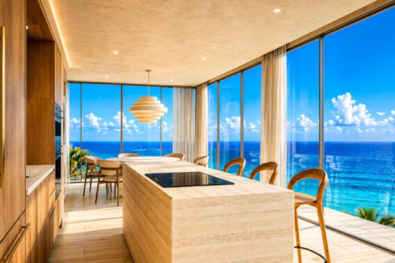 Ocean-view apartment with pool, gym, and kids area for sale