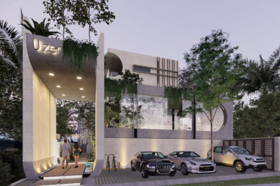 Condo with private pool, wraparound terrace, saline pool, coworking, Bio-Architecture, zen garden, solar panels, pre-construction, sale Regi