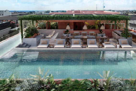 Condo with infinity pool, jacuzzi, gym, co-working, hammock area, concierge, pre-construction Playa del Carmen