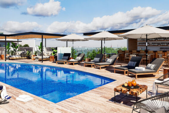 Studio with garden, pool, Gym, in pre-construction, in downtown, for sale, Playa del Carmen