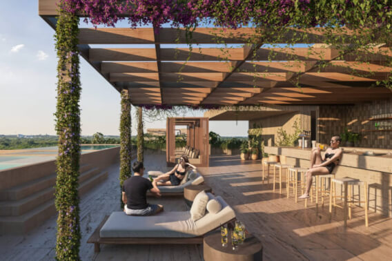 Studio with terrace, pool, golf simulator, Cinema, for sale, North Zone, Merida.