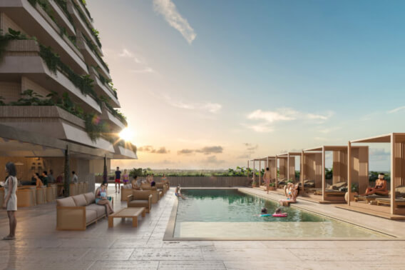 Studio with terrace, pool, golf simulator, running track for sale North Zone, Merida.