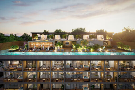 Studio with terrace, spa, pet friendly, for sale, Downtown, Playa del Carmen