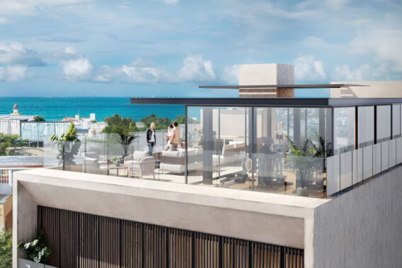 Fully furnished and equipped studio for sale with infinity pool, terrace