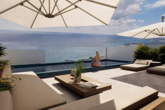 Studio for sale near the beach in boutique development with oceanview pool