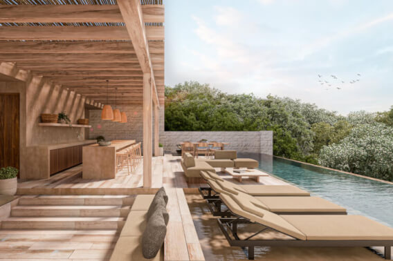 Loft with private pool, common oceanview rooftop, for sale, Region 8, Tulum.
