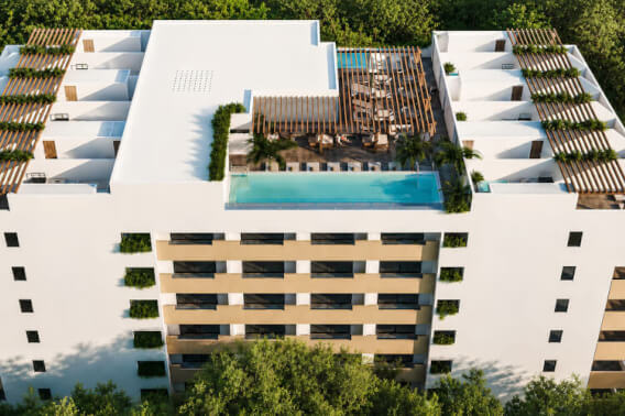 Loft with private terrace, coworking area, rooftop pool, and gym for sale