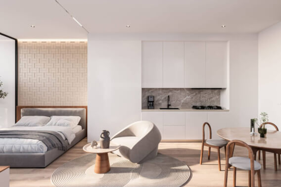 Loft with terrace, Grill Area, Roof Top, Lounge rooms, pre-construction Roma Norte, Mexico City.