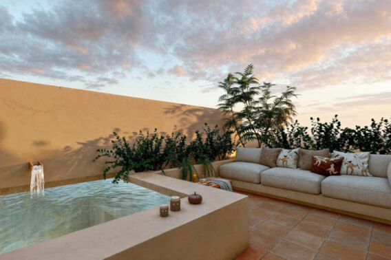 Two-level loft with private pool, terrace, lounge and grill area, for sale