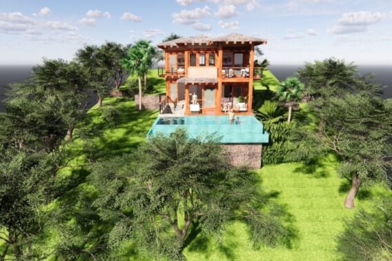 Ocean view lot for sale with pickleball court, in Mirador Chahue, Huatulco