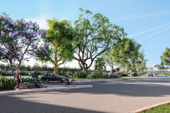 Single-Family Lot in Exclusive Gated Community with Many Amenities in Centro Maya, Playa del Carmen.