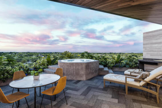 Penthouse with pool, hammocks, outdoor cinema, for sale Playa del Carmen