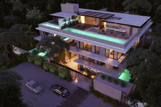 Penthouse with infinity pool, bar, yoga area, and gym in Aldea Zam&aacute;.